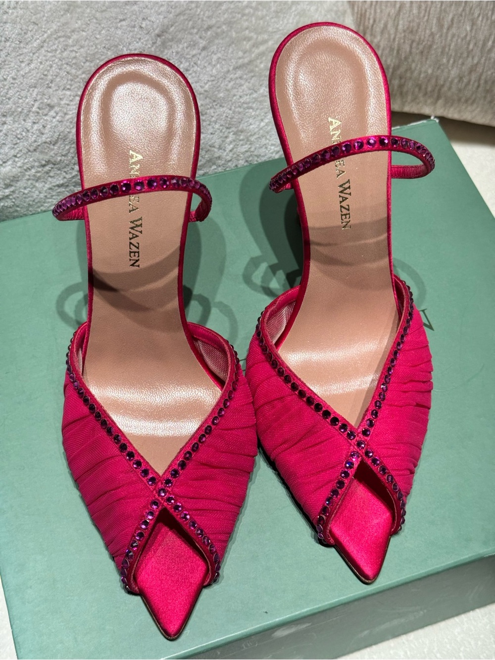 Authentic Andrea Wazen Katy Heels